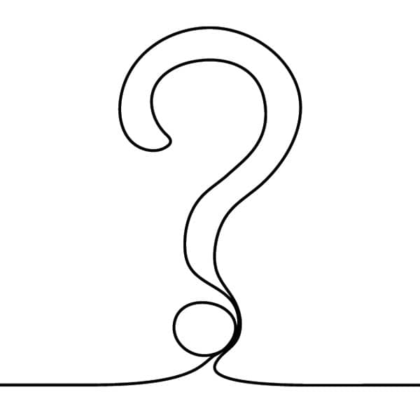 Line drawing of question mark